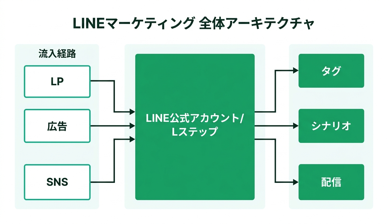 LINE運用のアーキテクチャ図