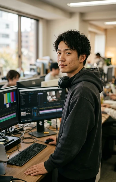 動画クリエイター・映像編集として働くメンバーのイメージ
